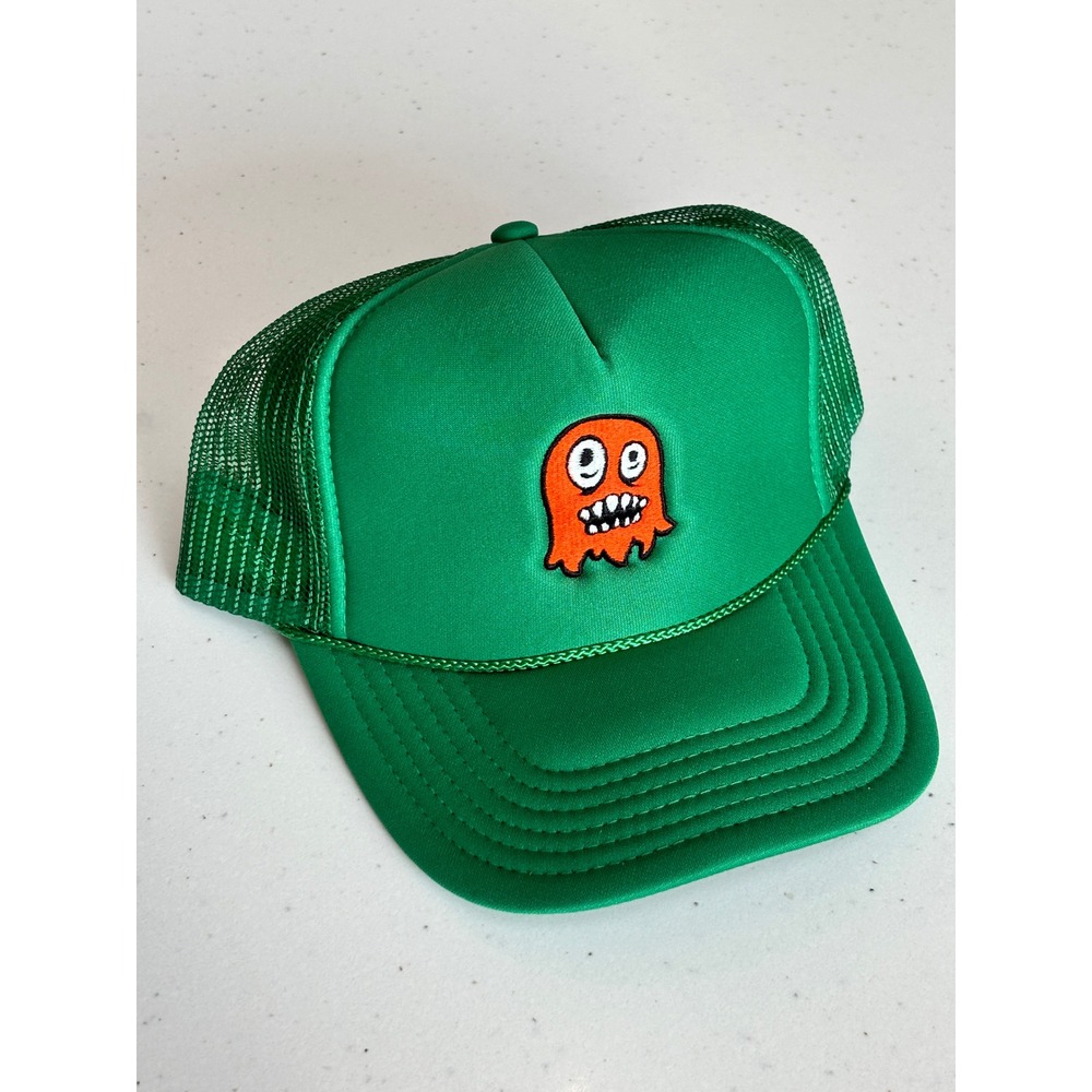 Otto Green Monster Embroidered Trucker Hat Mesh Snapback Cap Mens foam Retro